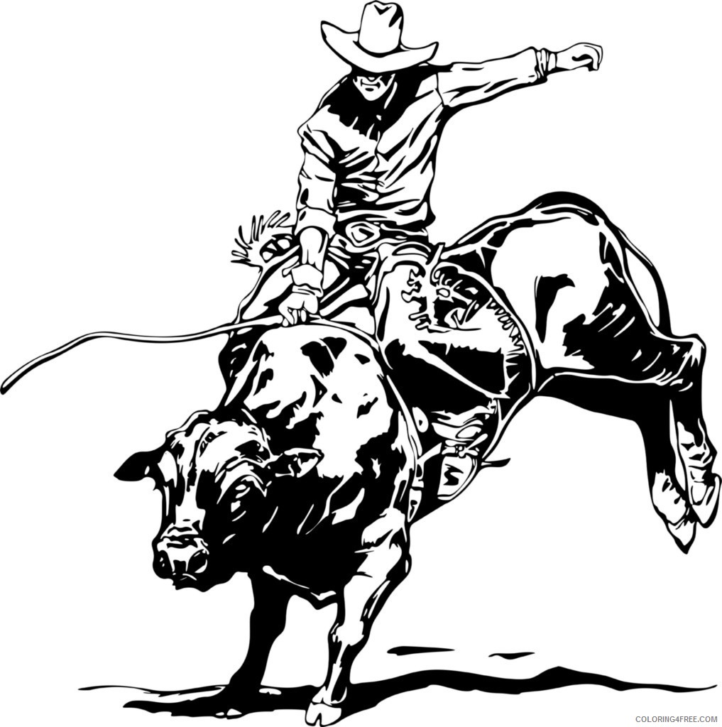 Rodeo Bull Coloring Pages wall decals and stickers rodeo Printable Coloring4free