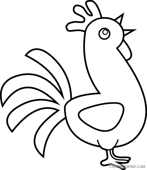 Rooster Outline Coloring Pages rooster Printable Coloring4free