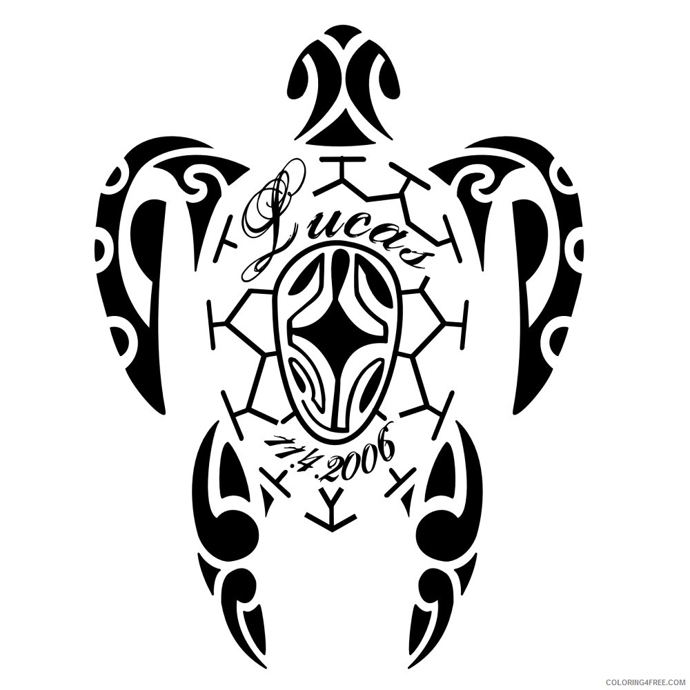 Sea Turtle Coloring Pages tribal sea turtle tattoo Printable Coloring4free