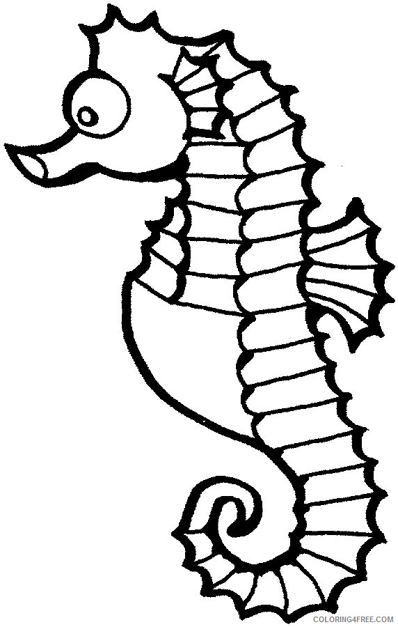 Seahorse Outline Coloring Pages sea horse drawing C2u4t5 clipart Printable Coloring4free