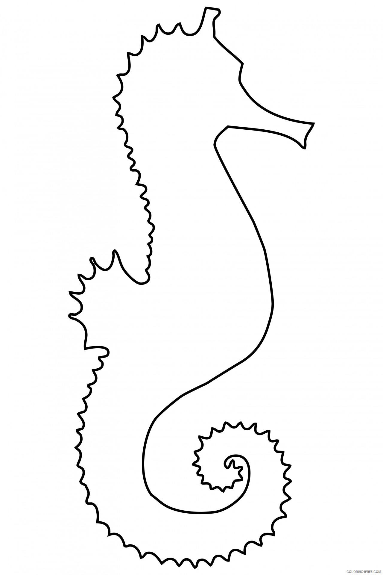 Seahorse Outline Coloring Pages seahorse outline free stock Printable Coloring4free