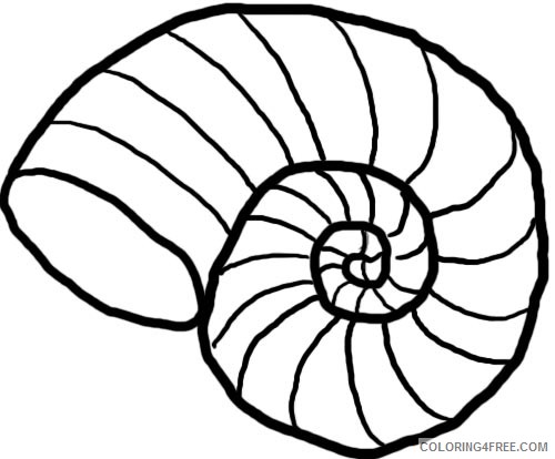Seashell Outline Coloring Pages Seashell shell free Printable Coloring4free