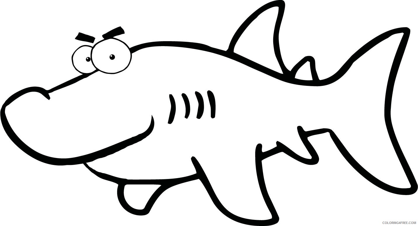 Shark Outline Coloring Pages shark Printable Coloring4free