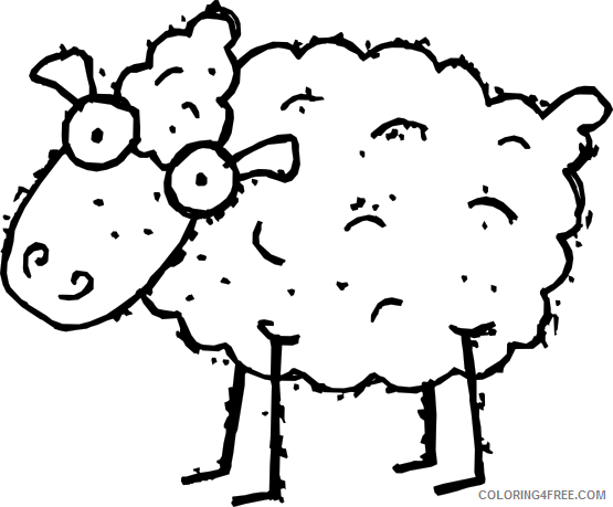 Sheep Outline Coloring Pages Printable Coloring4free