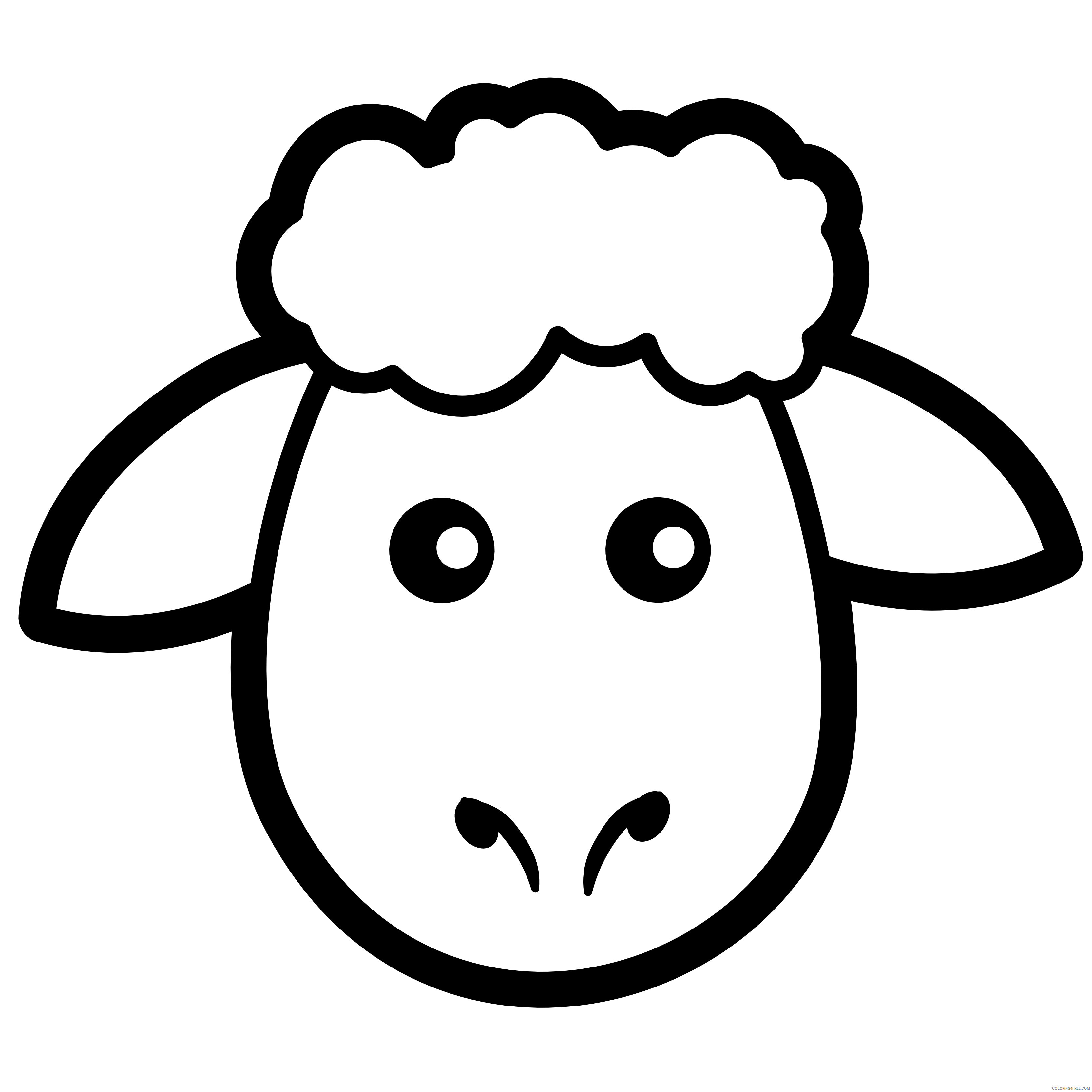 Sheep Outline Coloring Pages Sheep Printable Coloring4free