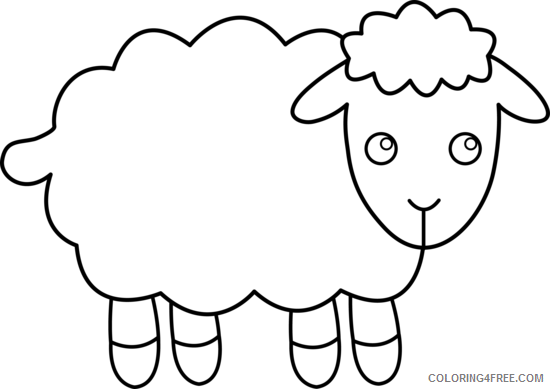Sheep Outline Coloring Pages Sheep Printable Coloring4free