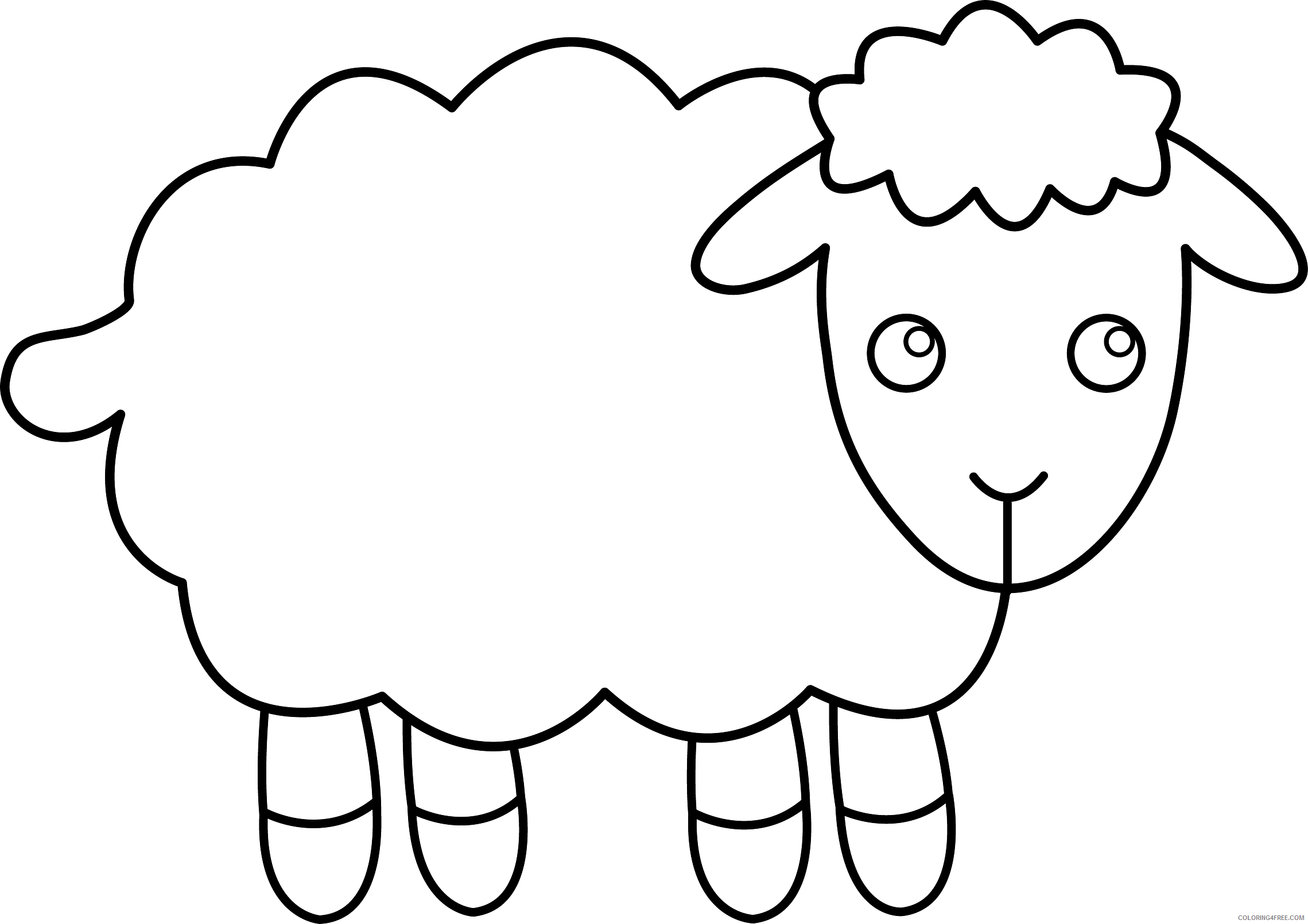 Sheep Outline Coloring Pages Black Sheep Bfree Printable Coloring4free 