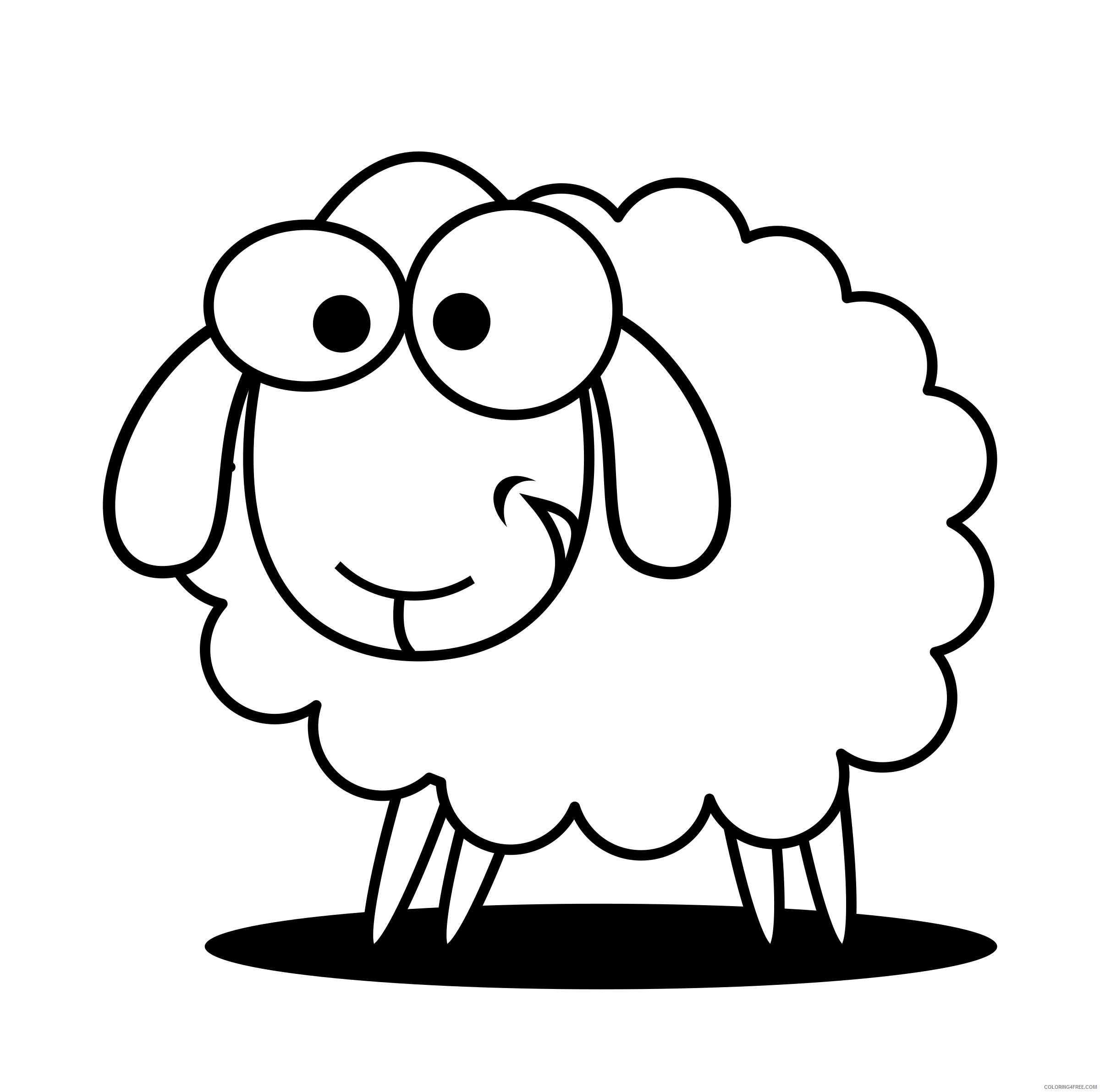Sheep Outline Coloring Pages eid sheep1 Printable Coloring4free