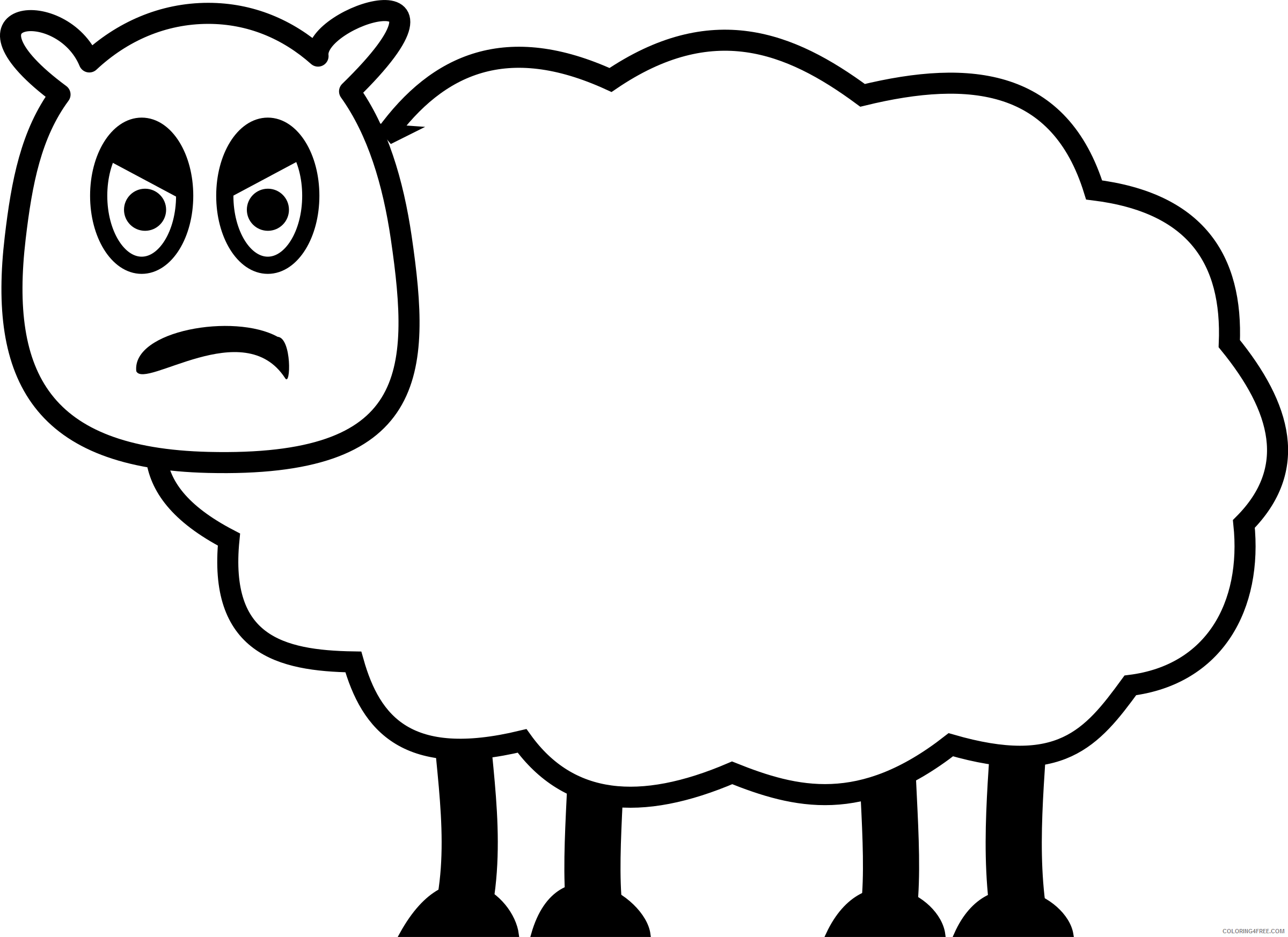 Sheep Outline Coloring Pages sheep 3 Printable Coloring4free