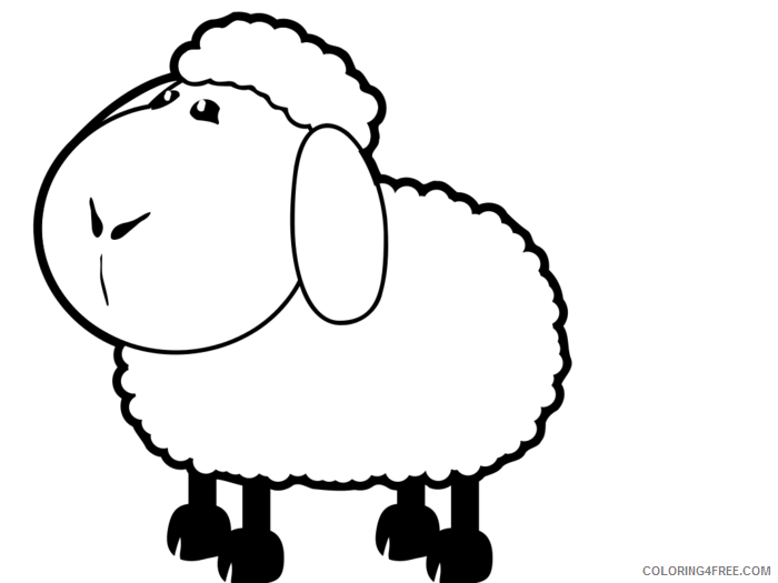 Sheep Outline Coloring Pages sheep black and Printable Coloring4free