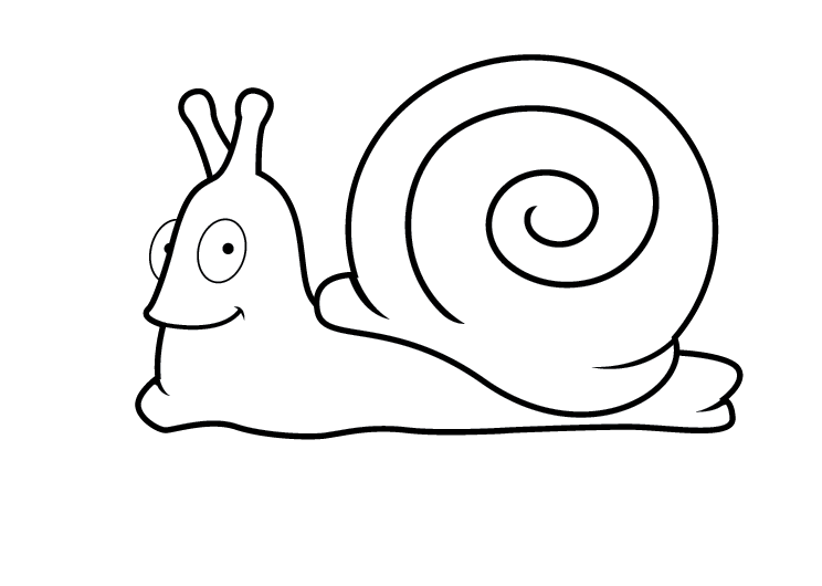 Snail Outline Coloring Pages snail black and Printable Coloring4free