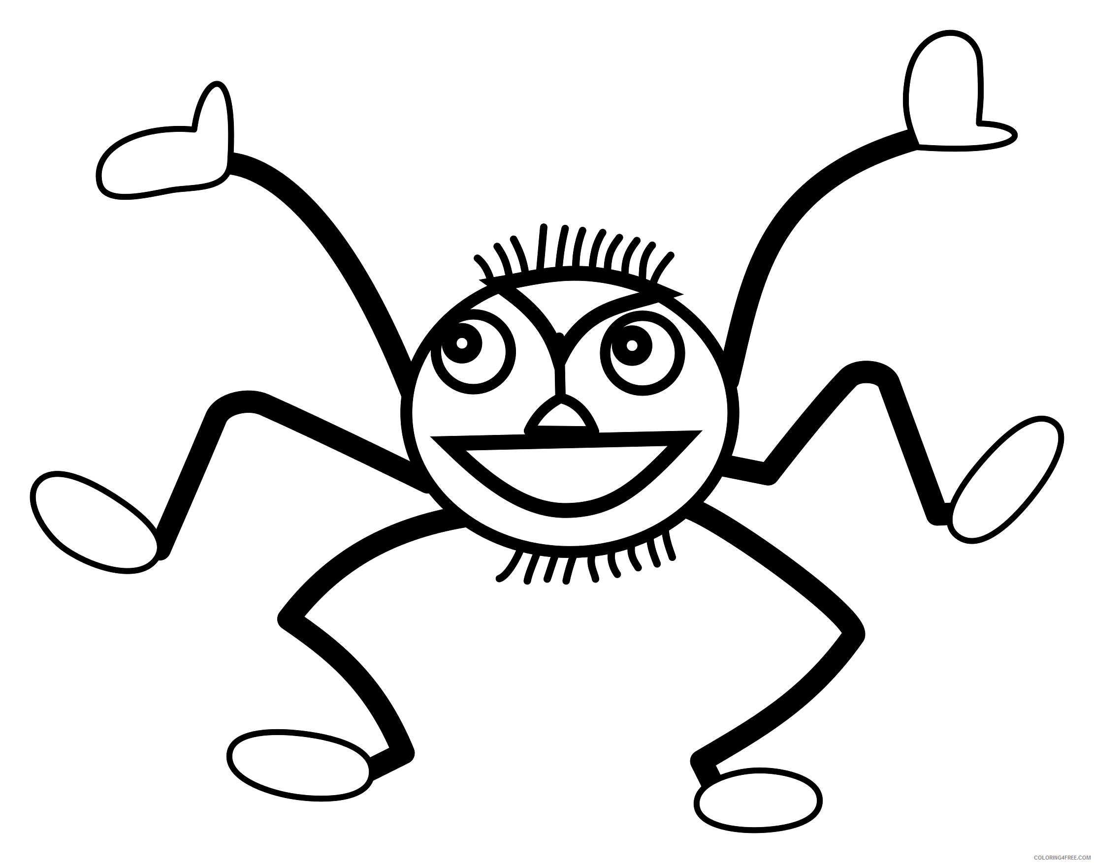 Spider Outline Coloring Pages spider Printable Coloring4free