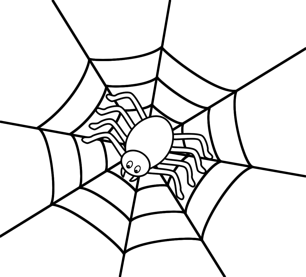 Spider Web Coloring Pages spider on a web coloring Printable Coloring4free