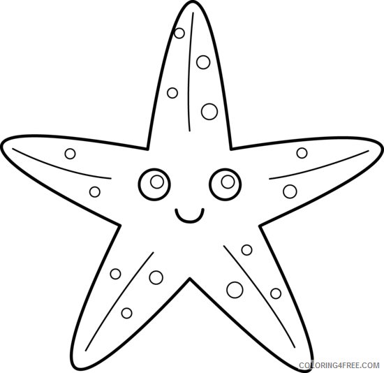 Starfish Outline Coloring Pages starfish clip Printable Coloring4free
