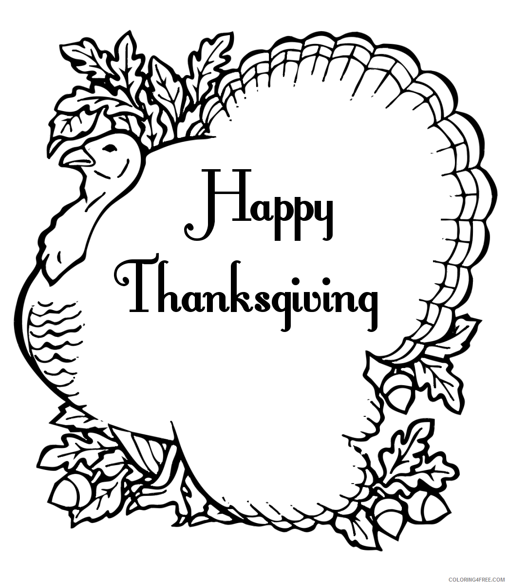Thanksgiving Turkey Outline Coloring Pages Turkey thanksgiving Printable Coloring4free