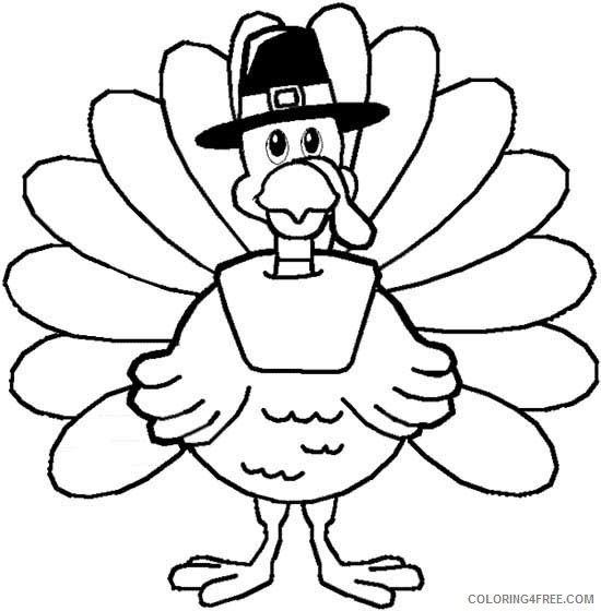 Thanksgiving Turkey Outline Coloring Pages thanksgiving turkeys to color and Printable Coloring4free