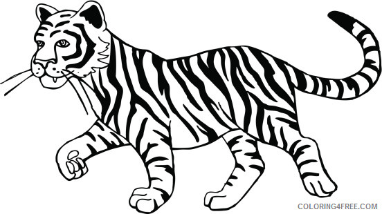 Tiger Outline Coloring Pages tiger Printable Coloring4free