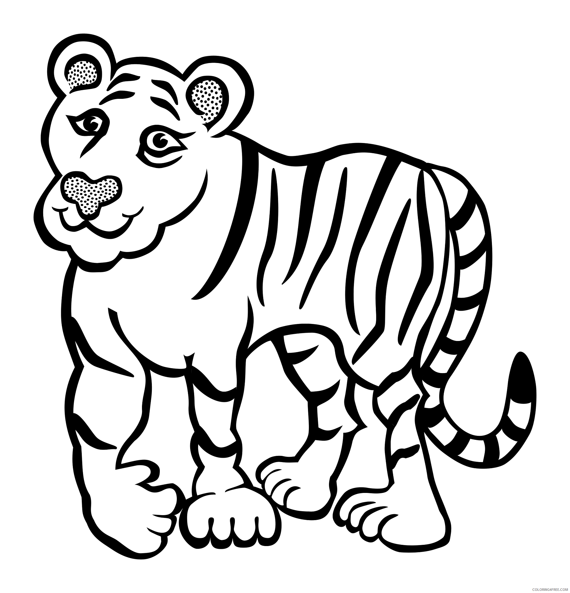 Tiger Outline Coloring Pages tiger lineart Printable Coloring4free