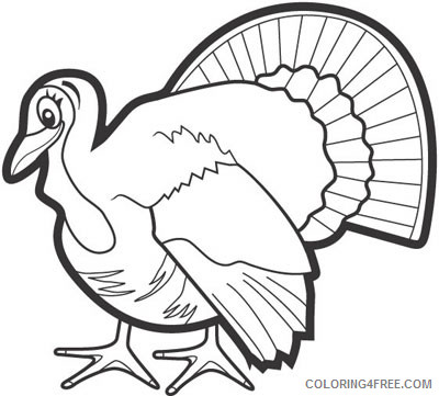 Turkey Outline Coloring Pages Turkey turkey Printable Coloring4free