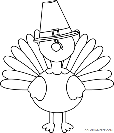 Turkey Outline Coloring Pages turkey black and Printable Coloring4free