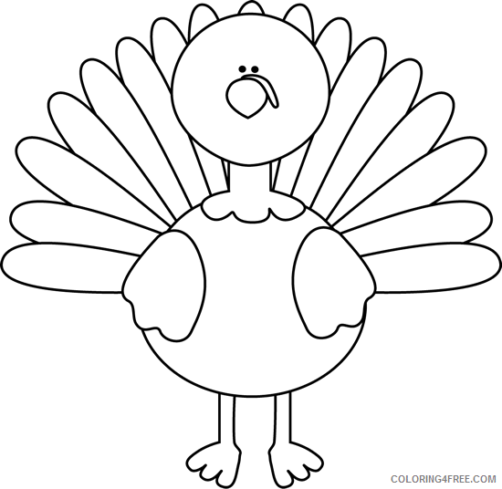 Turkey Outline Coloring Pages turkey clip Printable Coloring4free