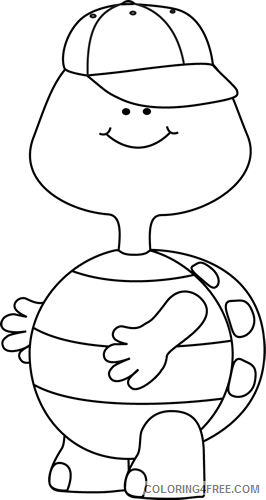 Turtle Outline Coloring Pages boy turtle Printable Coloring4free