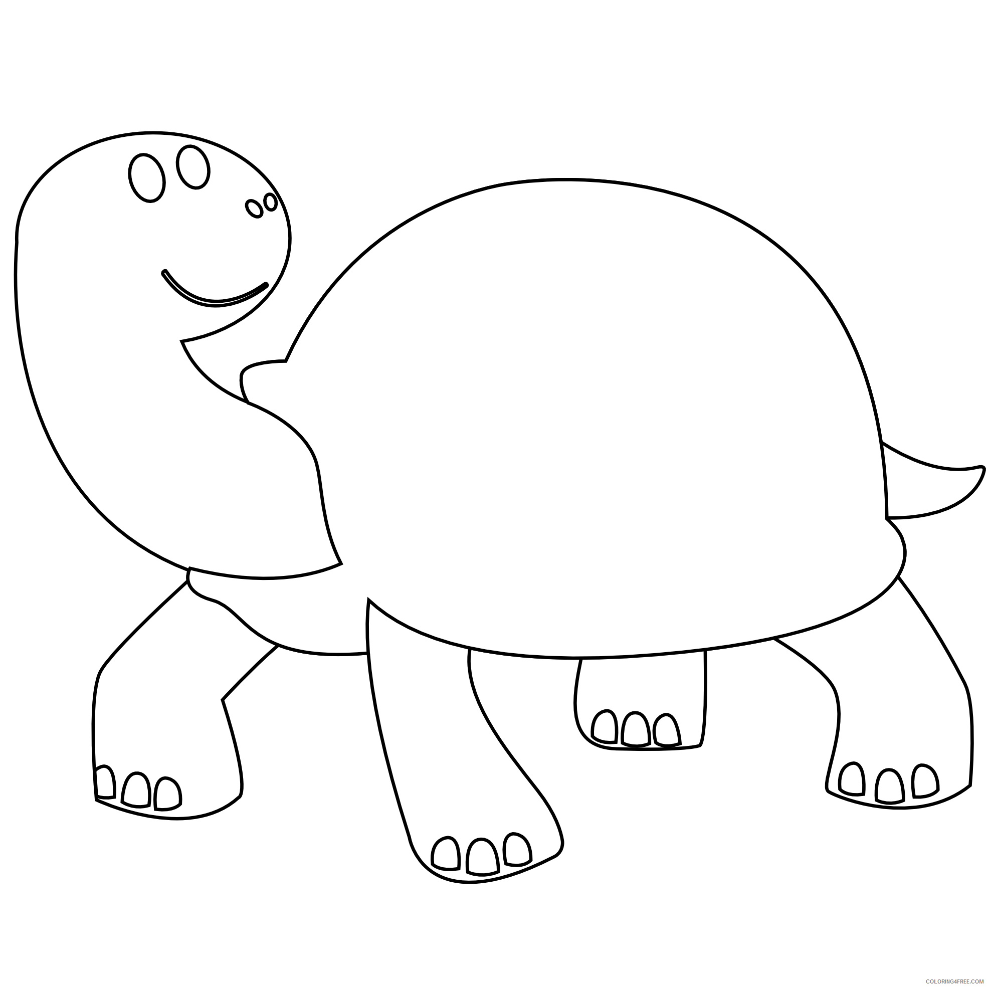 Turtle Outline Coloring Pages or turtle black Printable Coloring4free