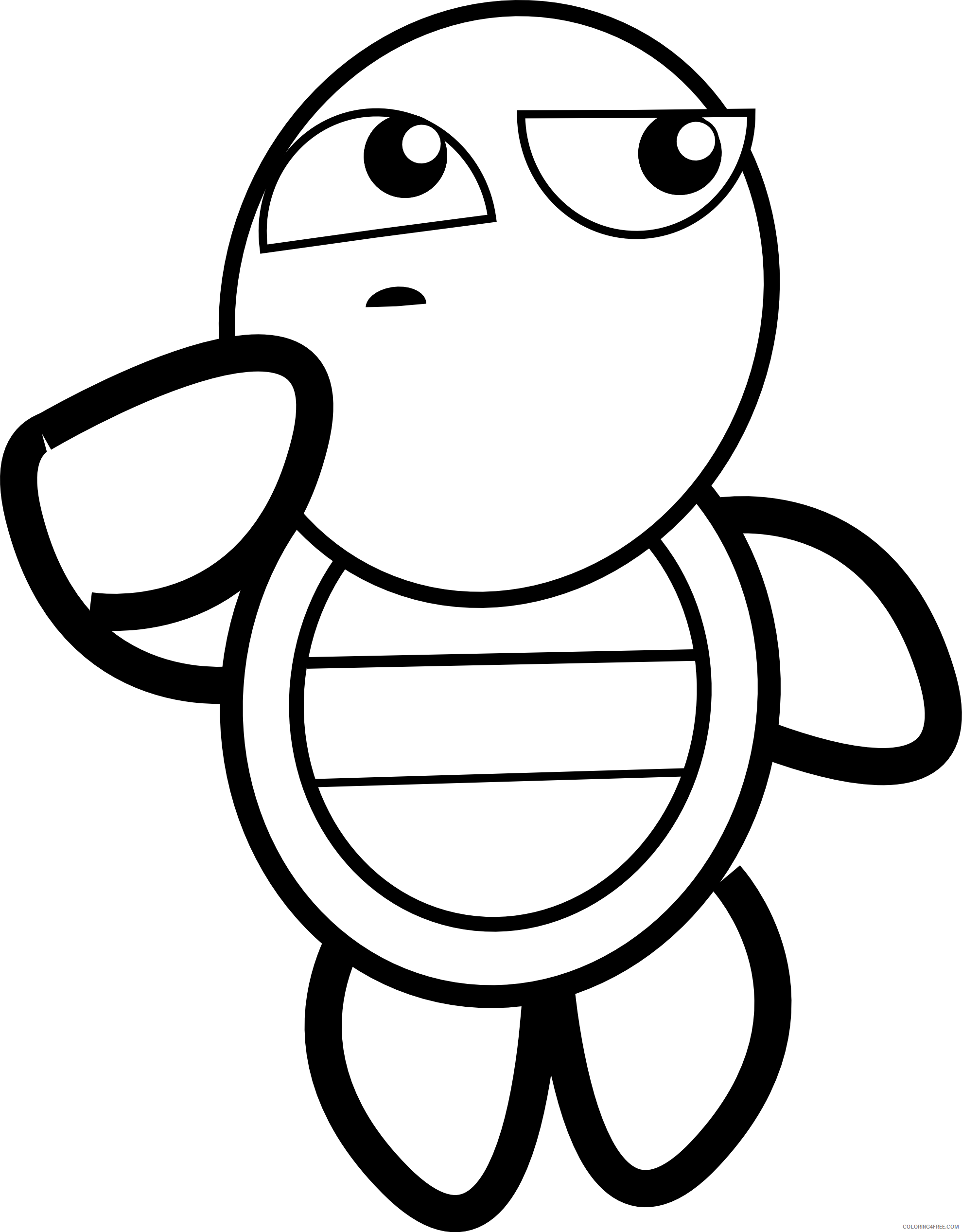 Turtle Outline Coloring Pages sea turtle black and Printable Coloring4free