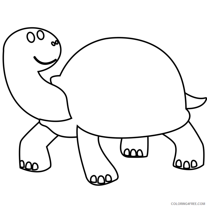 Turtle Outline Coloring Pages turtle Printable Coloring4free