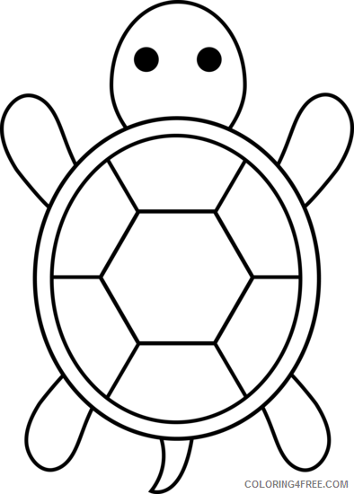 Turtle Outline Coloring Pages turtle black and Printable Coloring4free