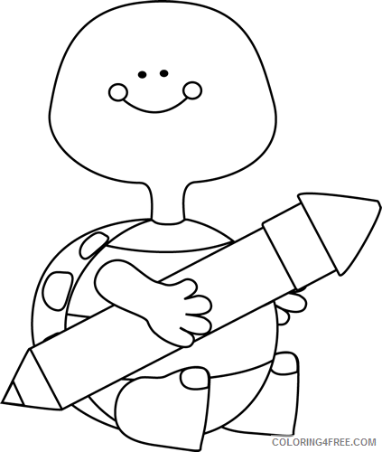 Turtle Outline Coloring Pages turtle holding Printable Coloring4free