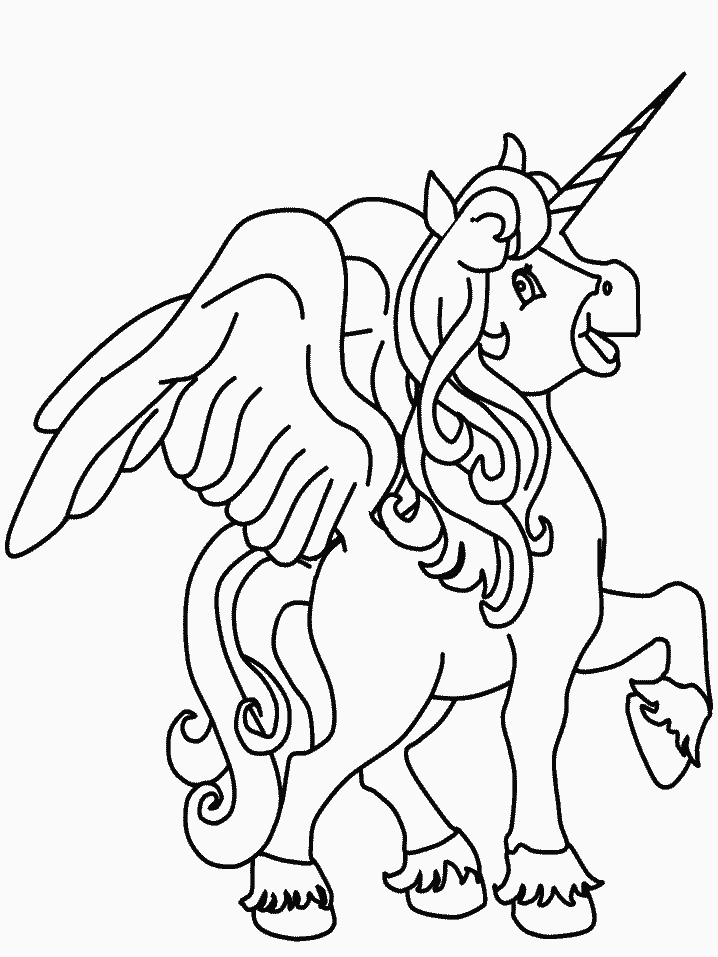 Unicorn Coloring Pages unicorn 2 gif Printable Coloring4free