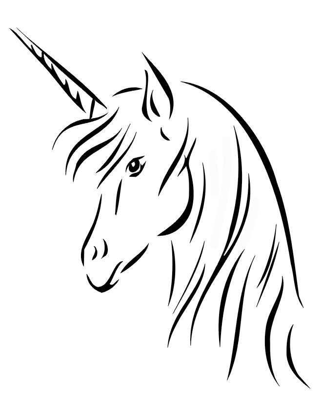 Unicorn Head Coloring Pages unicorn page close up Printable Coloring4free