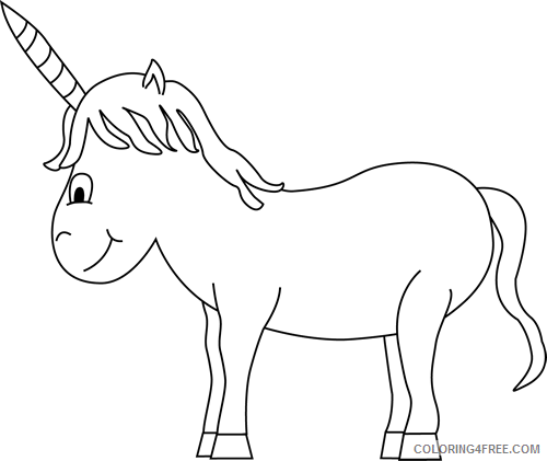 Unicorn Outline Coloring Pages unicorn QV6r1F Printable Coloring4free