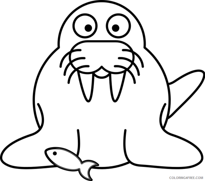 Walrus Coloring Pages walrus Printable Coloring4free