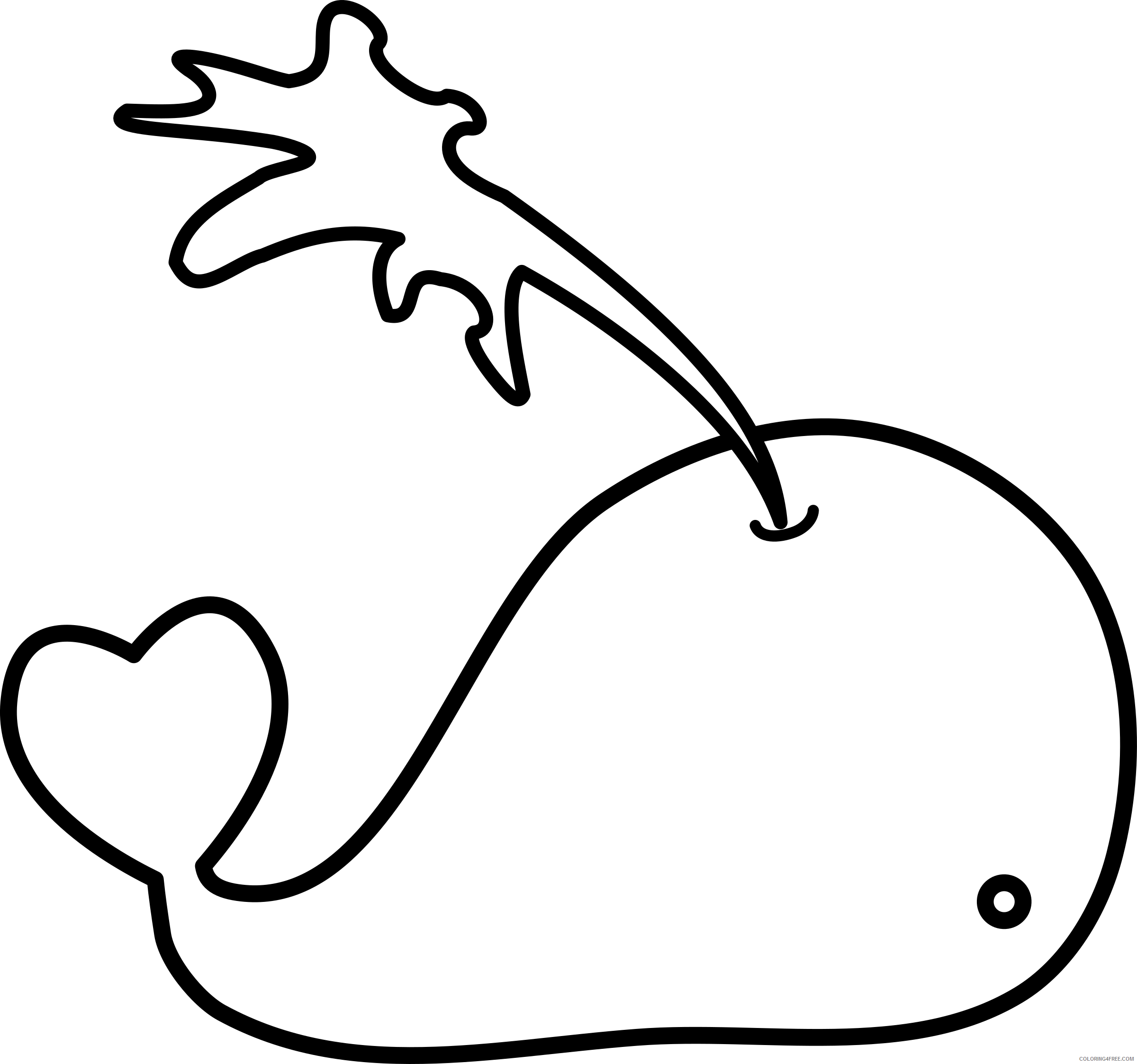 Whale Coloring Pages whale love Printable Coloring4free