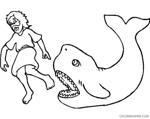 Whale Outline Coloring Pages jonah and whale page Printable Coloring4free