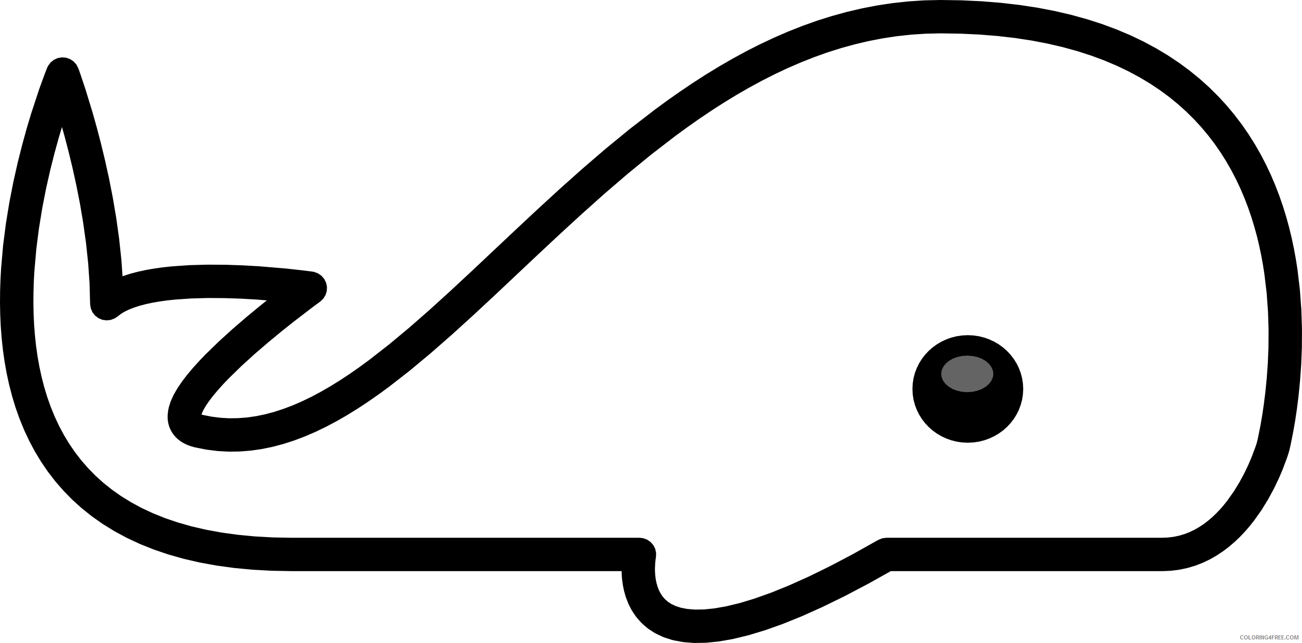 Whale Outline Coloring Pages whale black and Printable Coloring4free ...