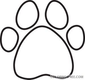 Wildcat Paw Print Coloring Pages wildcat paw print stencil clipart Printable Coloring4free