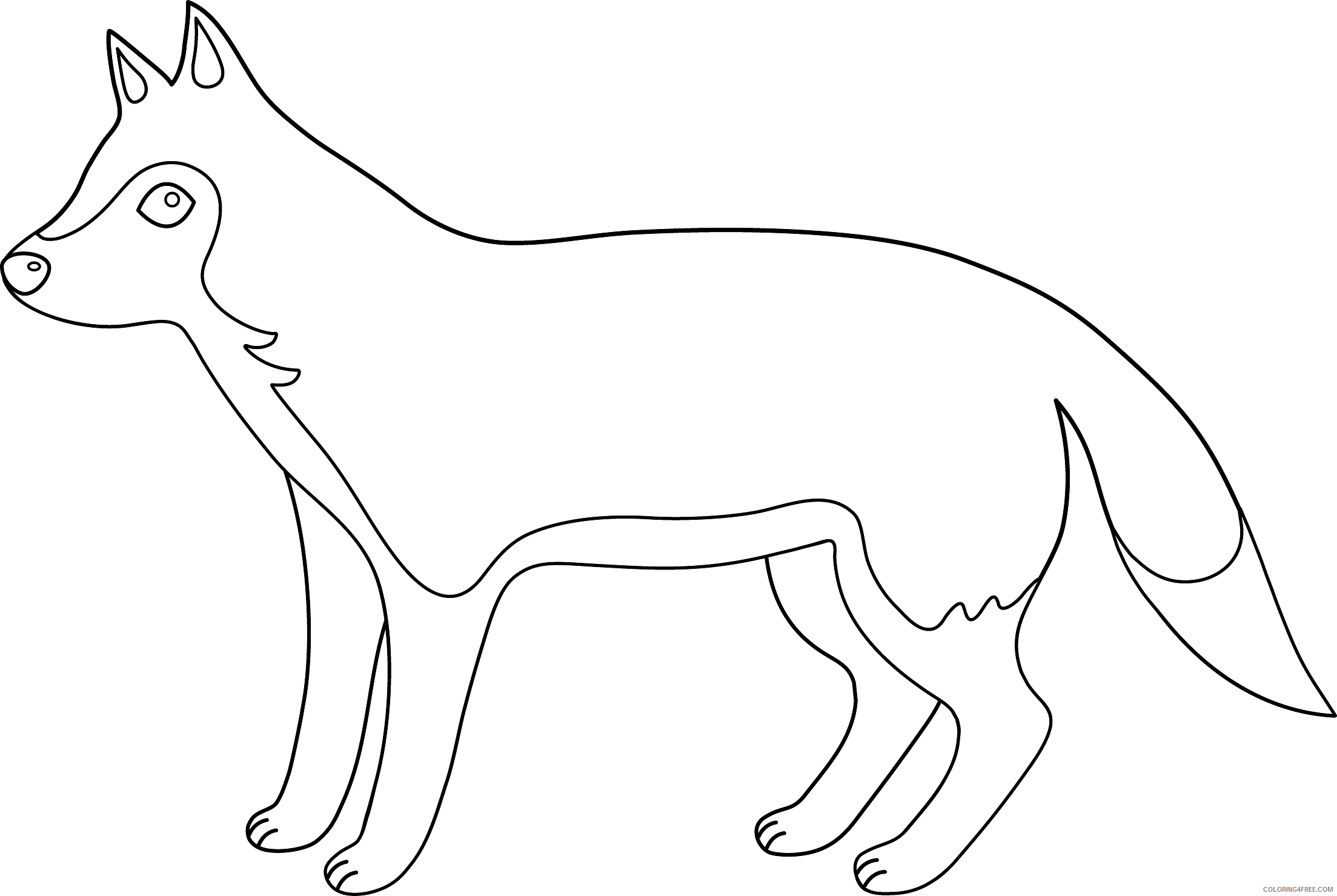 Wolf Outline Coloring Pages Colorable wolf line art free Printable Coloring4free