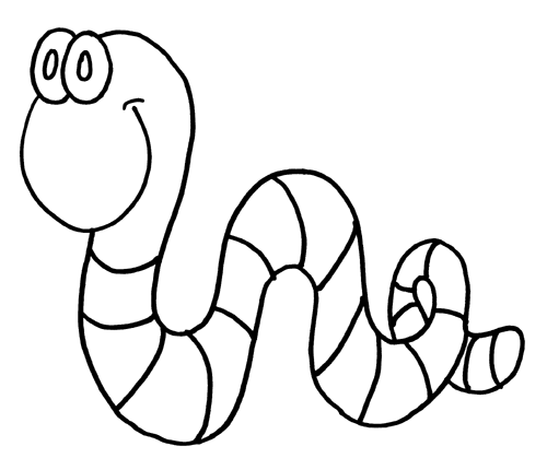 Worm Outline Coloring Pages wiggle worm oP7Zar clipart Printable Coloring4free