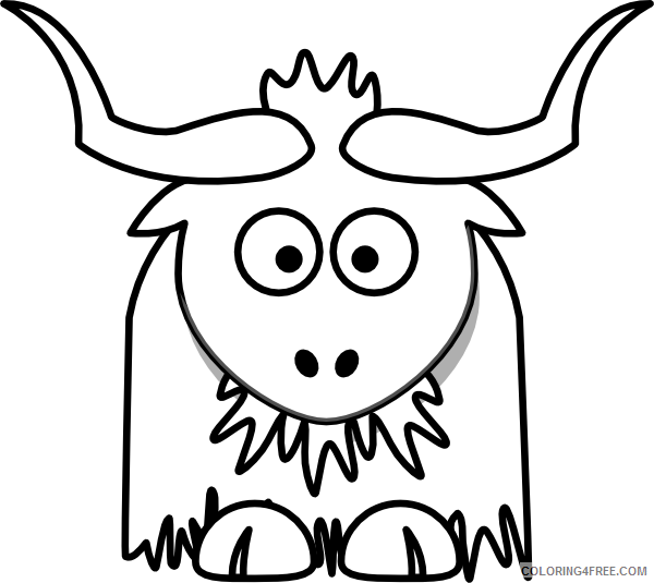 Yak Coloring Pages yak outline at Printable Coloring4free