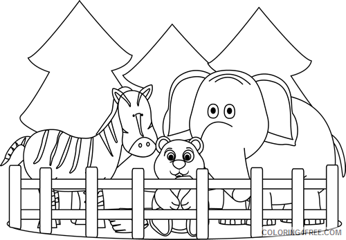 Zoo Animals Coloring Pages zoo black and Printable Coloring4free