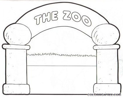 Zoo Animals Coloring Pages zoo entrance coloring Printable