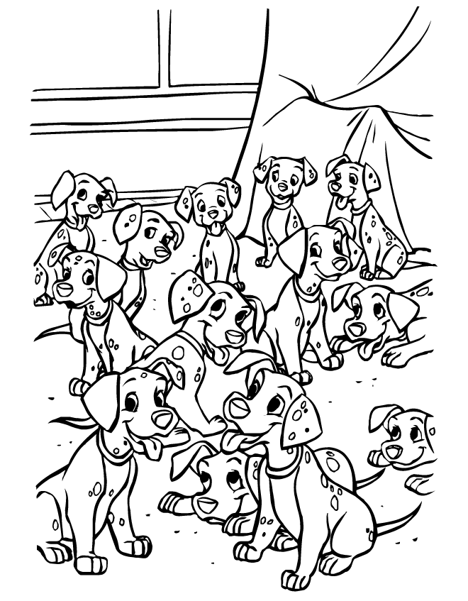 101 Dalmatians Coloring Pages Cartoons 101 Dalmations Puppies Printable 2020 56 Coloring4free