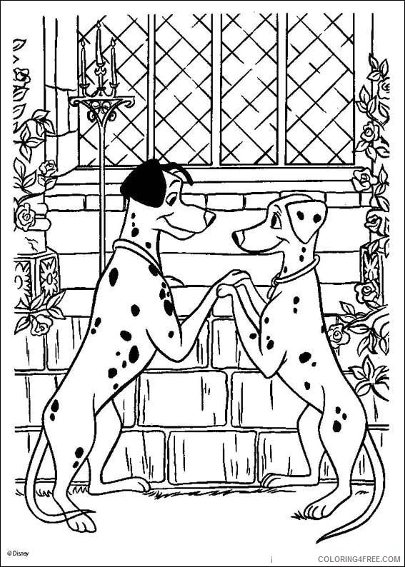 101 Dalmatians Coloring Pages Cartoons 101 dalmatians holding hands Printable 2020 36 Coloring4free
