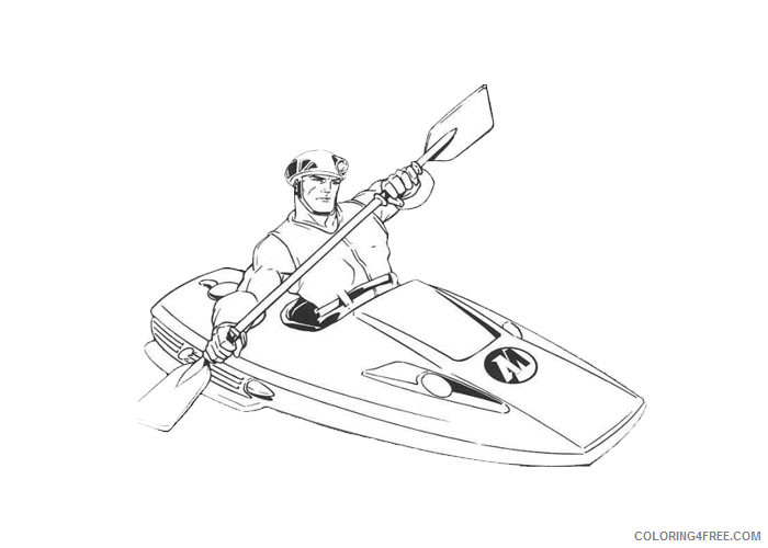 Action Man Coloring Pages Cartoons Action man riding his canoe Printable 2020 0217 Coloring4free