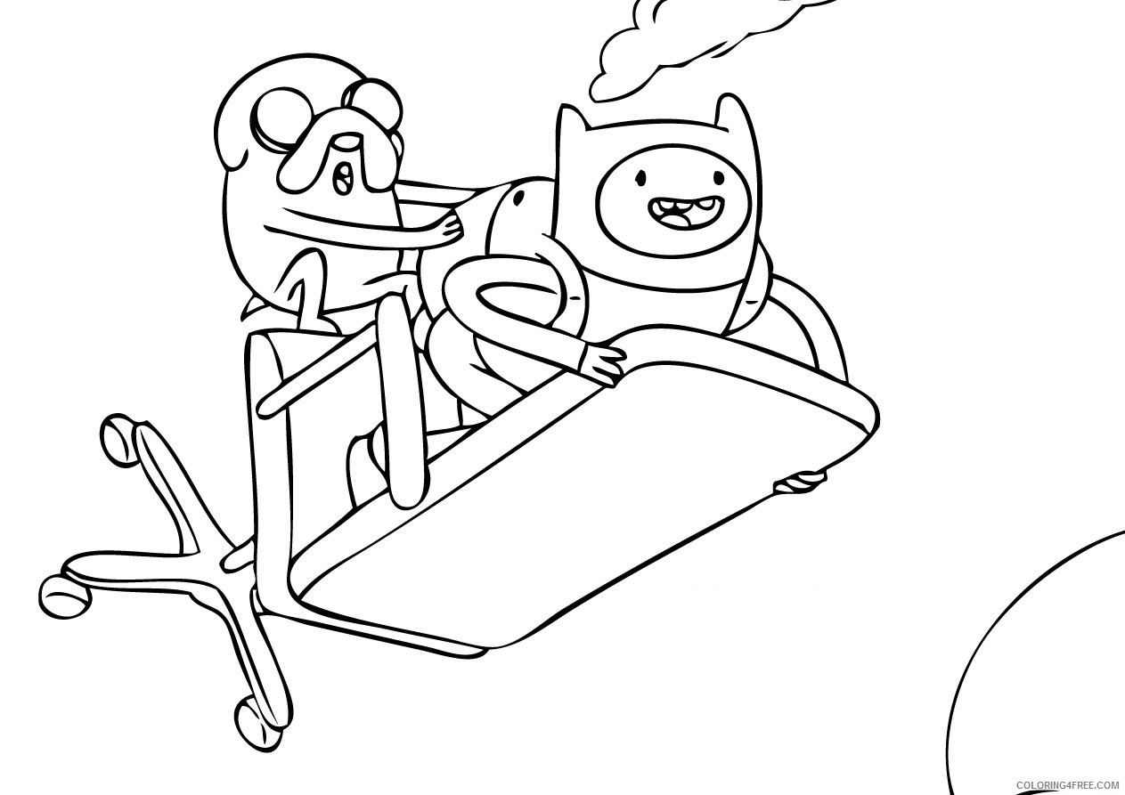 Adventure Time Coloring Pages Cartoons 1553304292_adventure time jake and fin Printable 2020 0220 Coloring4free