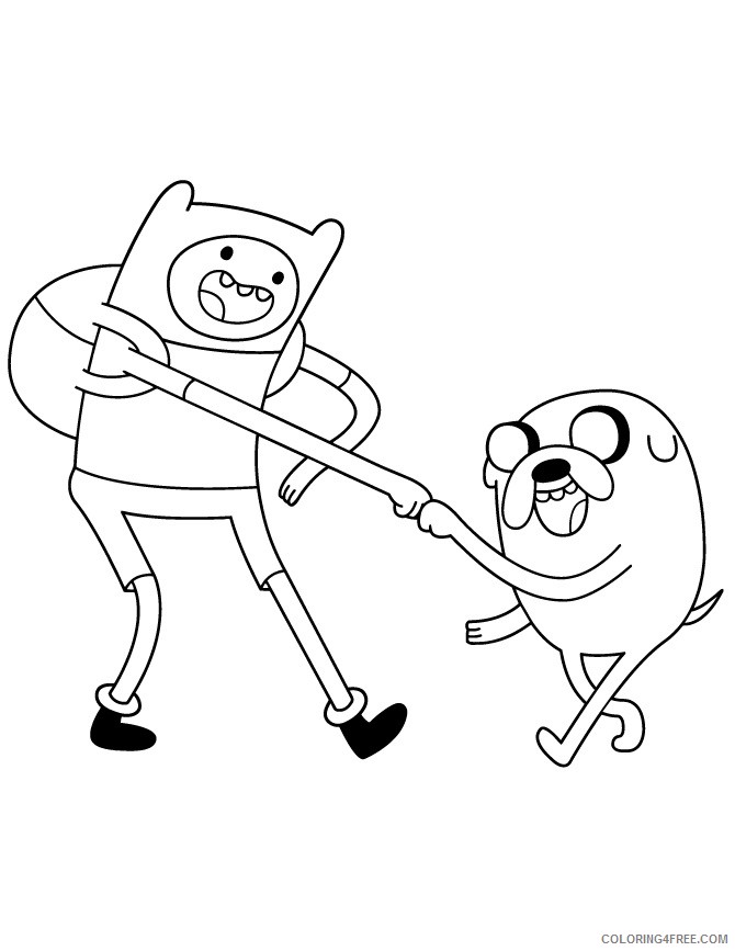 Adventure Time Coloring Pages Cartoons Adventure Time Finn and Jake Fistbump Printable 2020 0254 Coloring4free