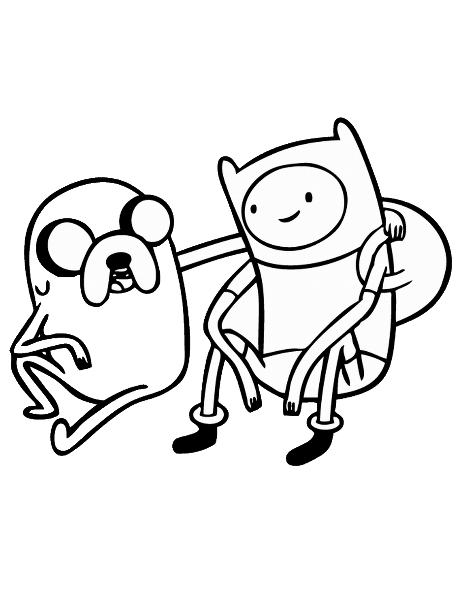 Adventure Time Coloring Pages Cartoons Adventure Time Finn and Jake are buds Printable 2020 0253 Coloring4free